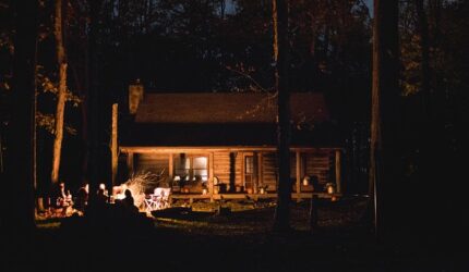 barn lit by fire